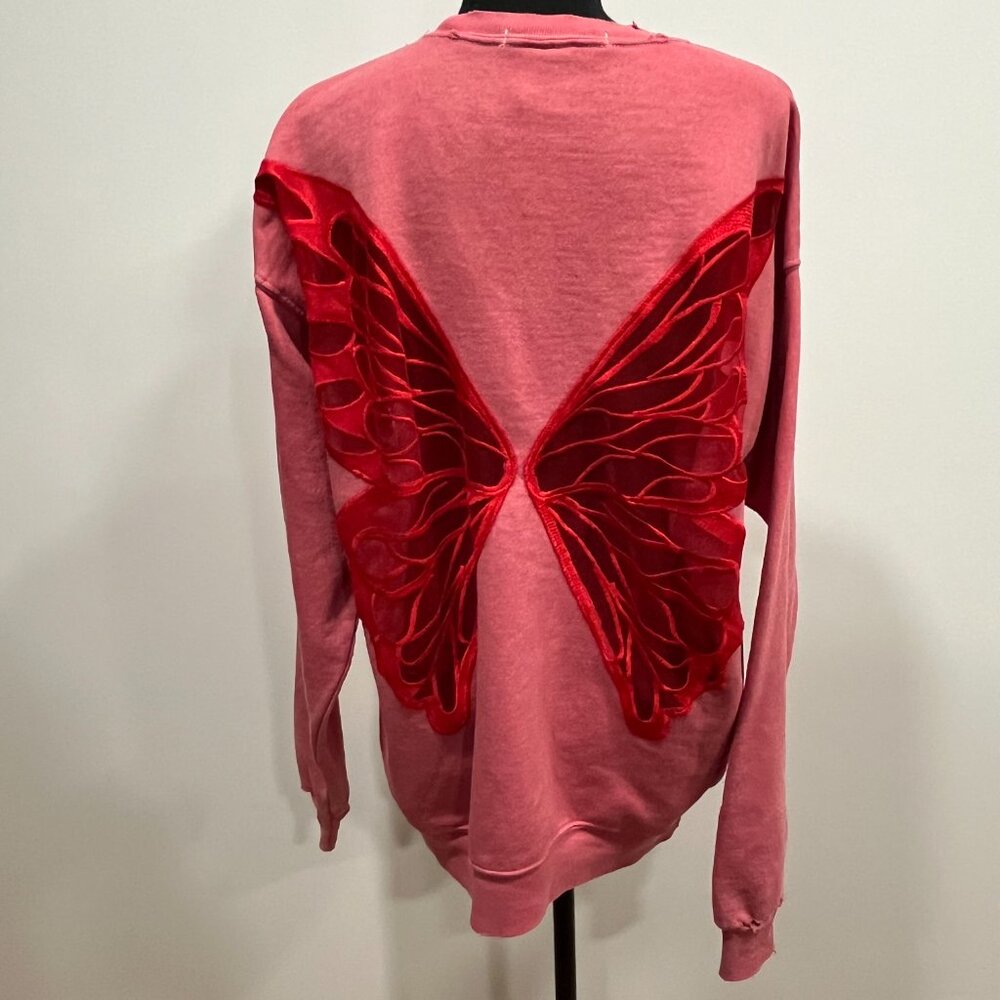Free People x Tricia Fix Butterfly Cutout Crewneck Pullover, NWT, Size Medium